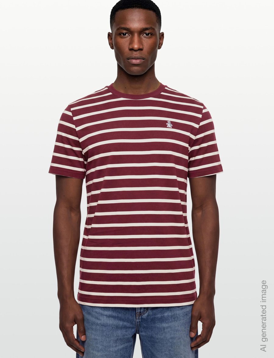Original Penguin - ORG JRSY BRETON TEE - kurzärmelige t-shirts - port royale - 3