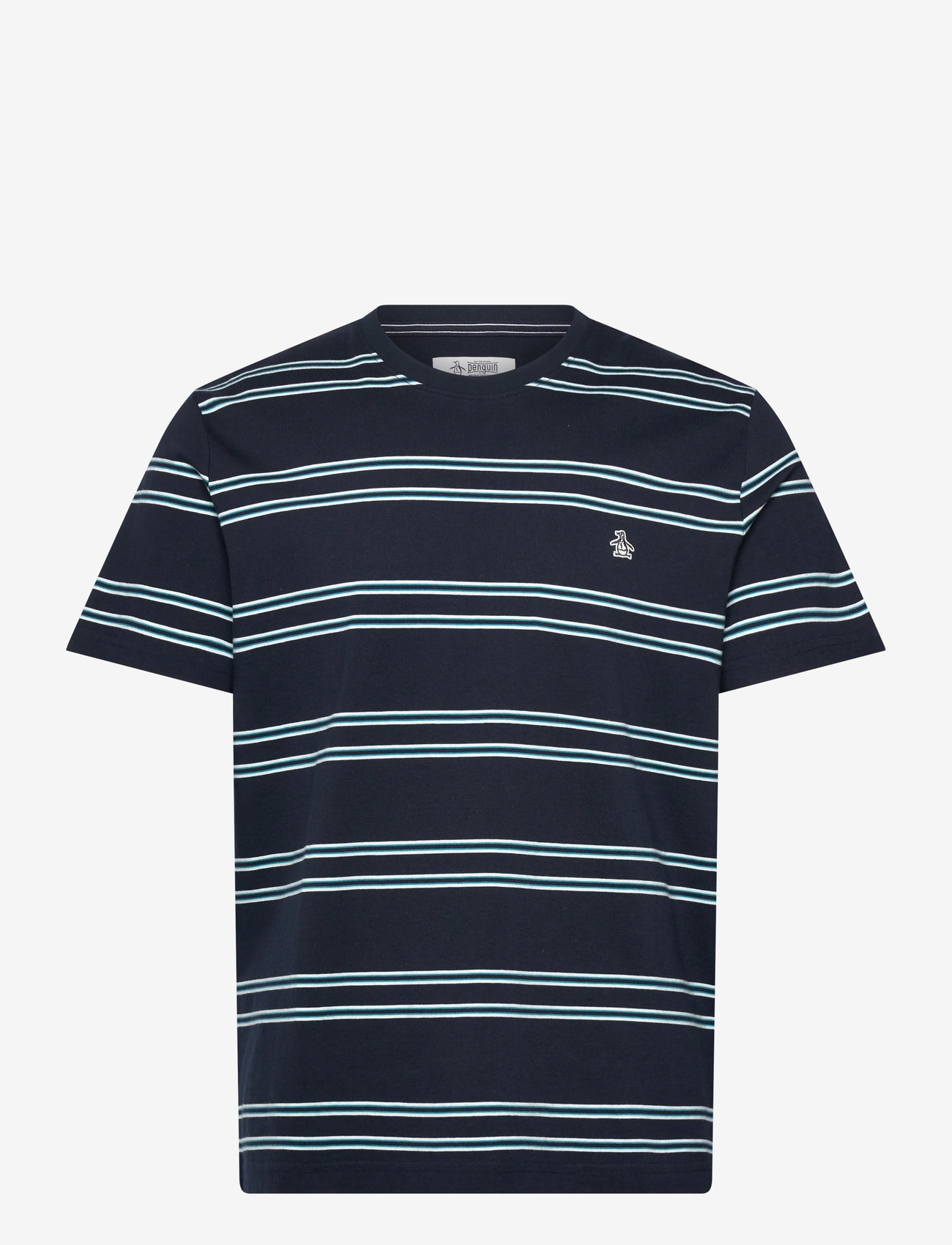 Original Penguin - S/S MULTI STRIPE TEE - kortärmade t-shirts - dark sapphire - 0
