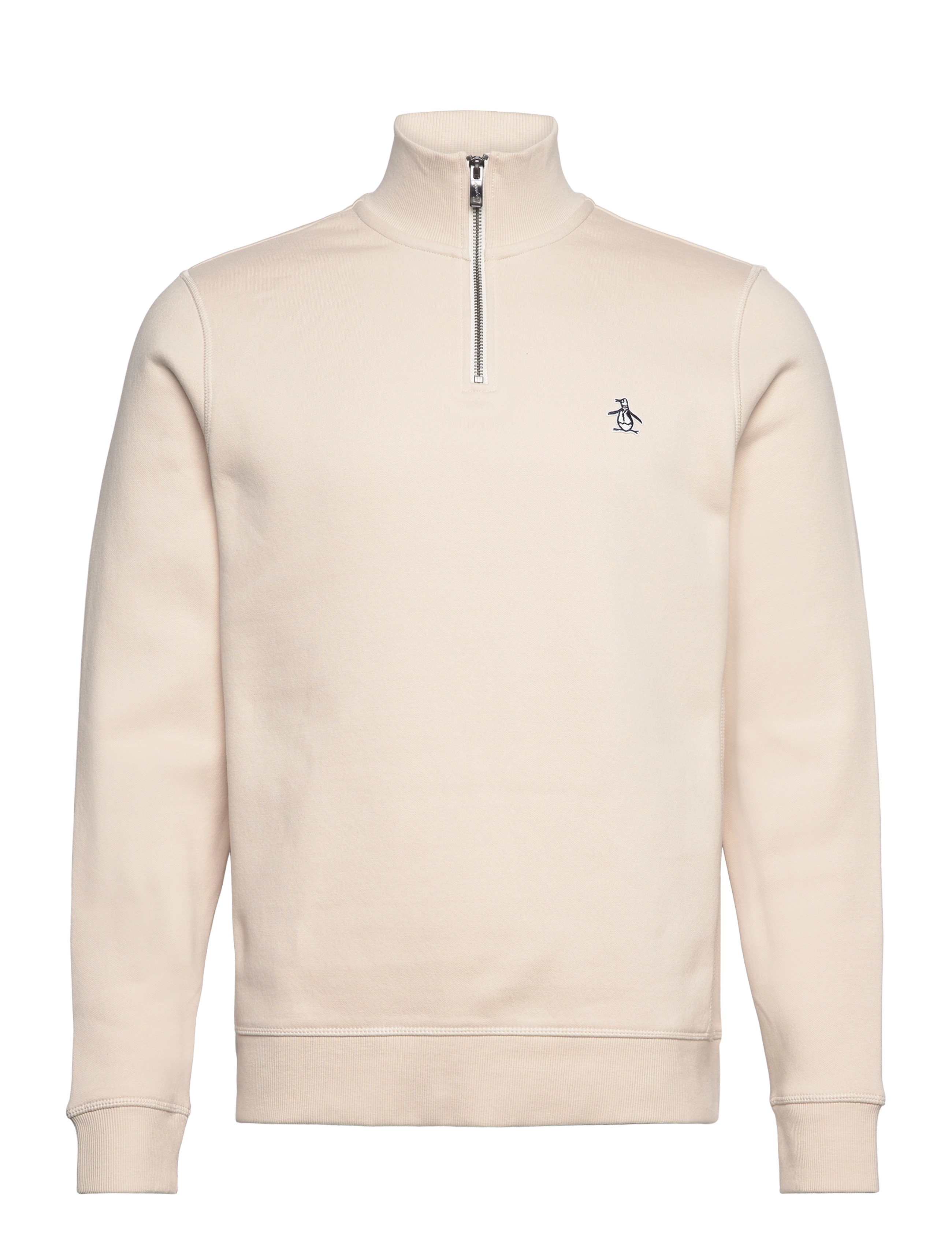 ORIGINAL PENGUIN L/S Fleece Quarter Z Cream - XXL - Herren