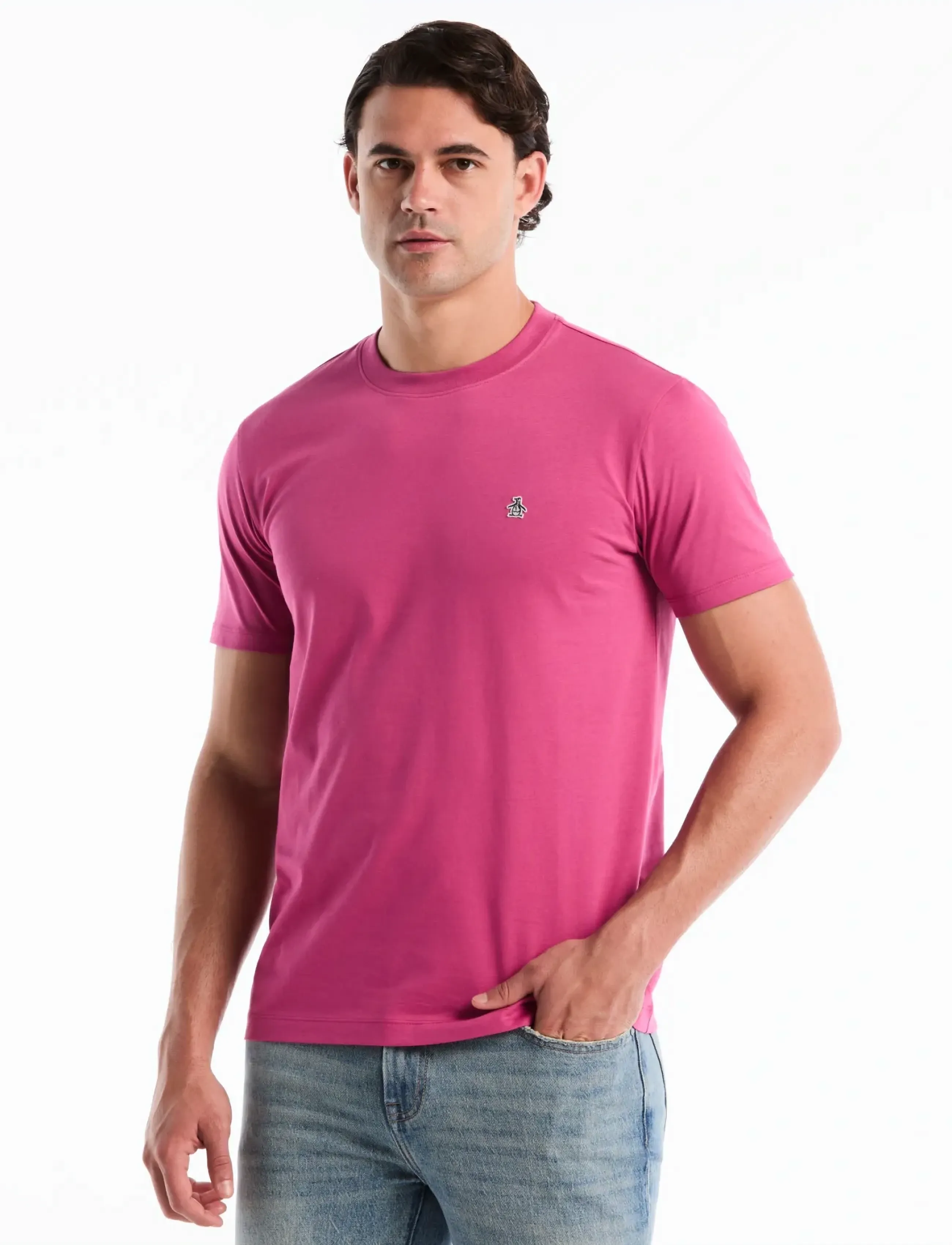 Original Penguin Cont Pin Point Sml S, Mænd, T-Shirt, Pink, Str: XL