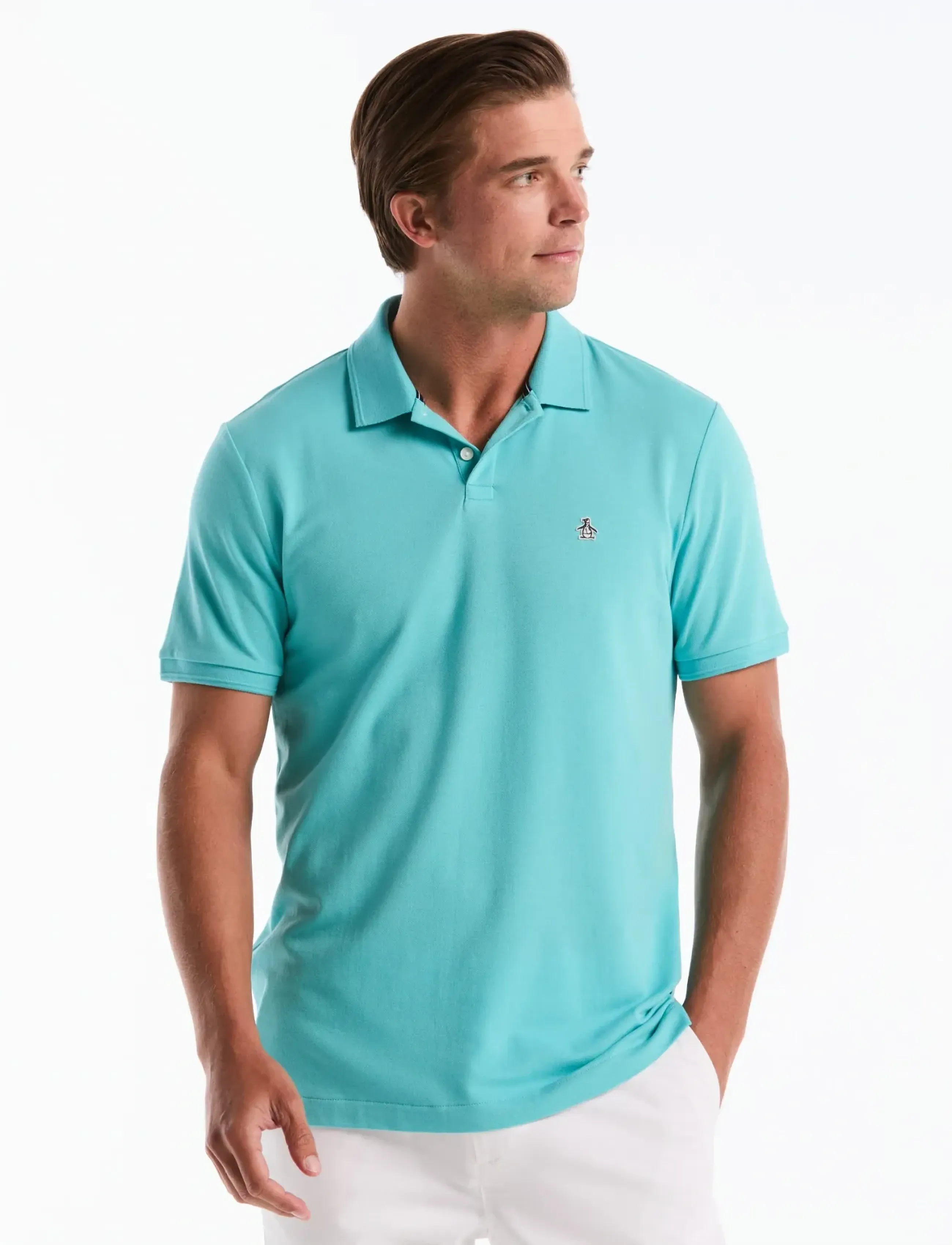 Original Penguin Daddy Tncl Piq Stick, M, Blue, Poloer > Kortærmede, Herre