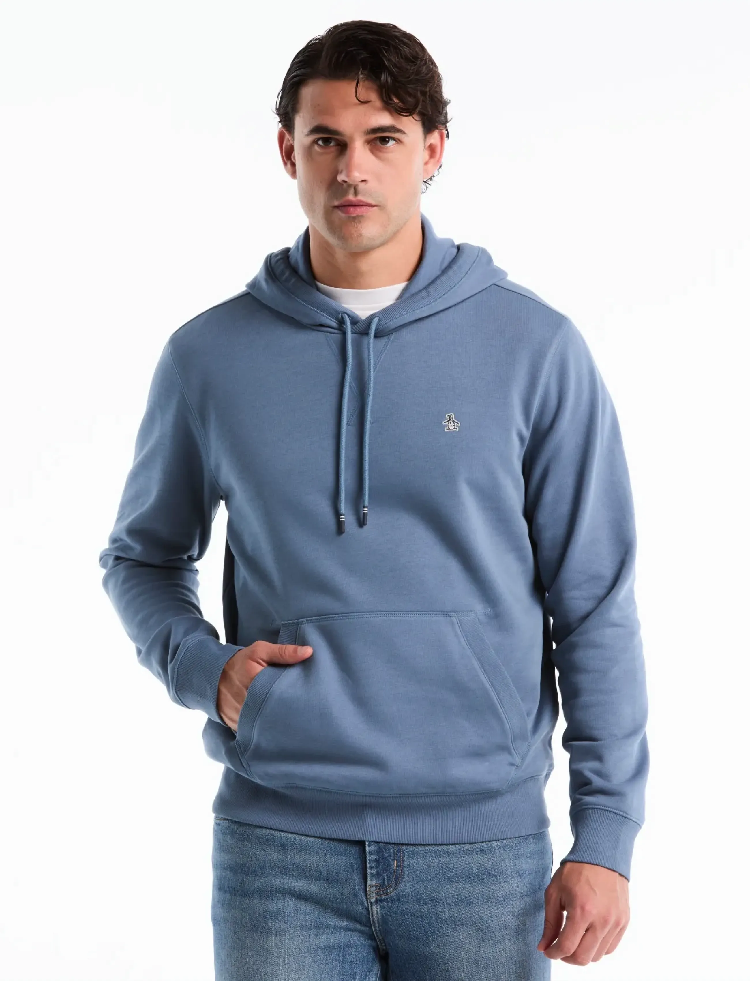 Original Penguin Org Flc Hoodie Stick Jumper, Mænd, Hættetrøje, Blå, Str: L