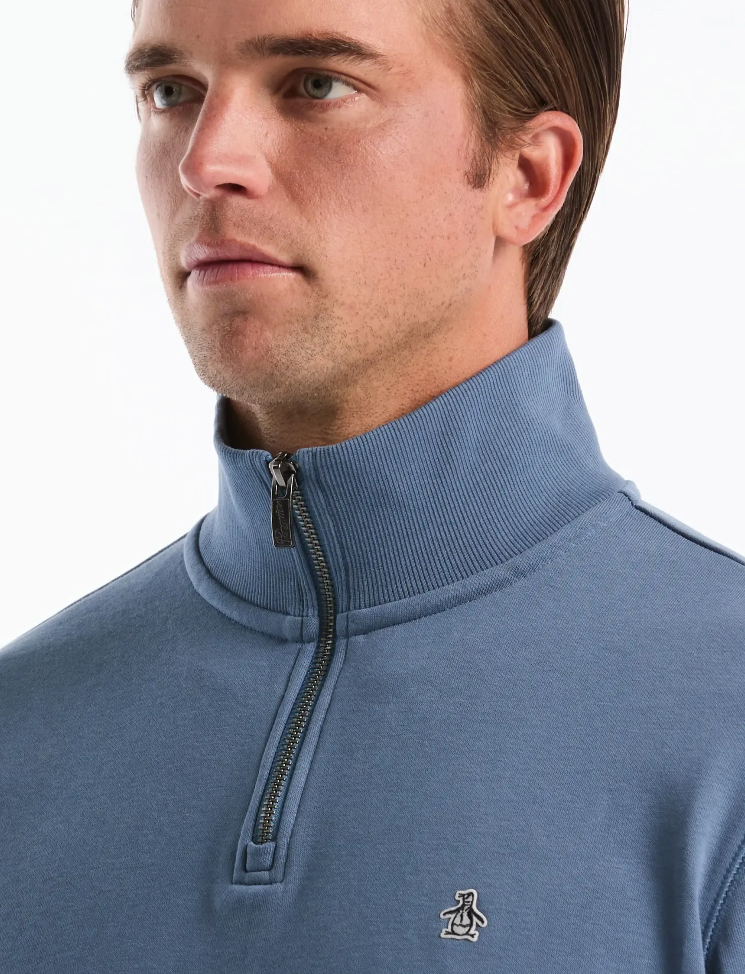 Original Penguin - ORG FLC QRTR ZIP STI - mid layer jackets - copen blue - 3