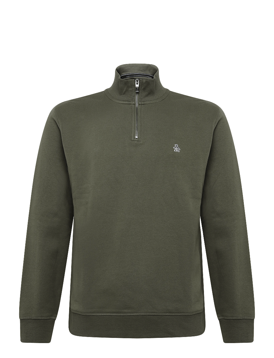 Original Penguin - ORG FLC QRTR ZIP STI - teddytröjor - dusty olive - 1