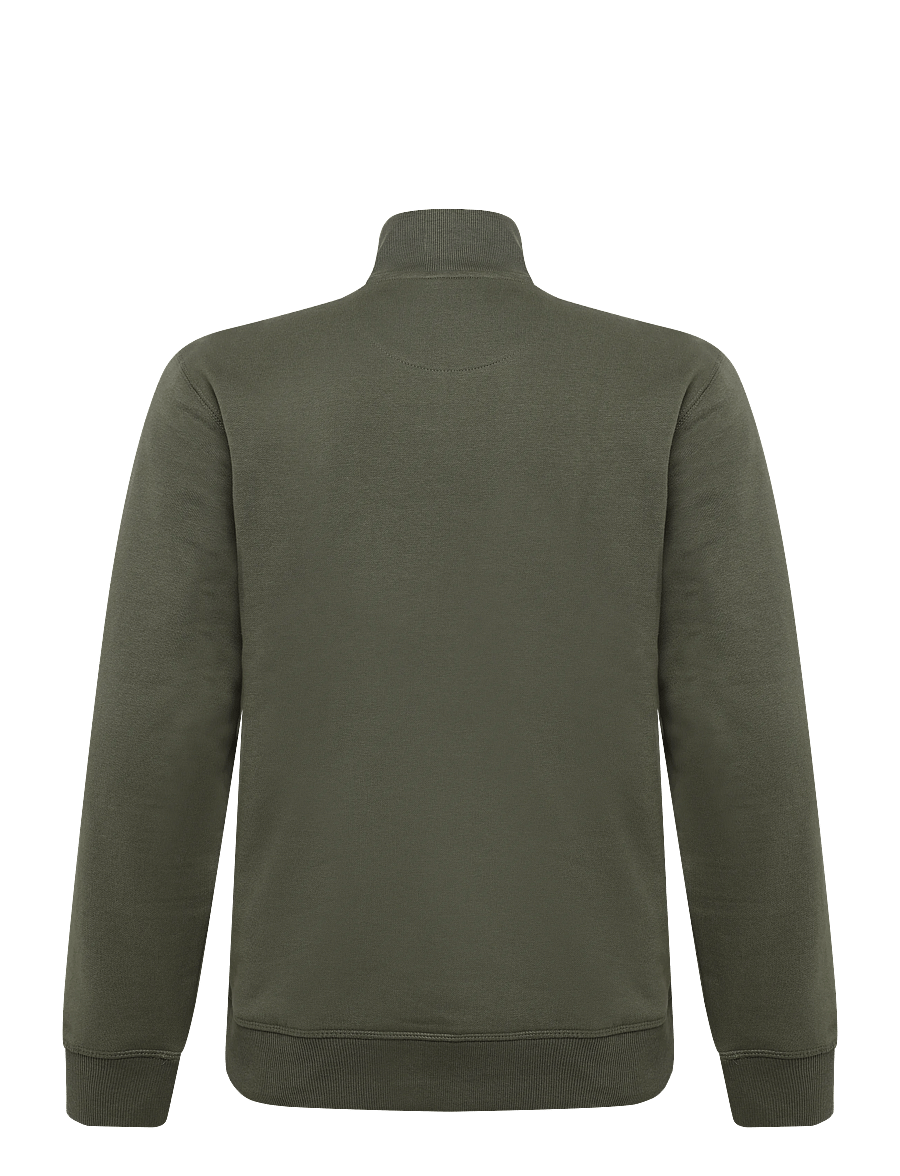 Original Penguin - ORG FLC QRTR ZIP STI - teddytröjor - dusty olive - 2