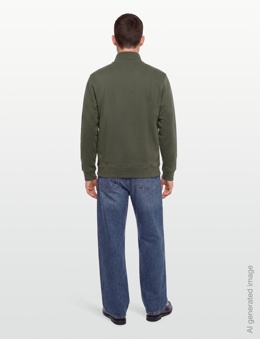 Original Penguin - ORG FLC QRTR ZIP STI - teddytröjor - dusty olive - 4