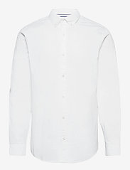 Original Penguin - Long Sleeved Cotton Poplin Shirt - peruskauluspaidat - bright white - 0