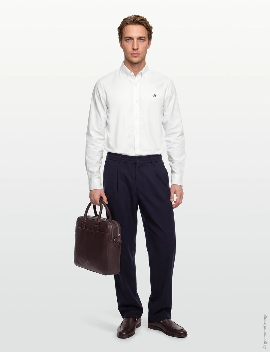 Original Penguin - LS OXFORD STRTCH NO - oxford skjorter - bright white - 0