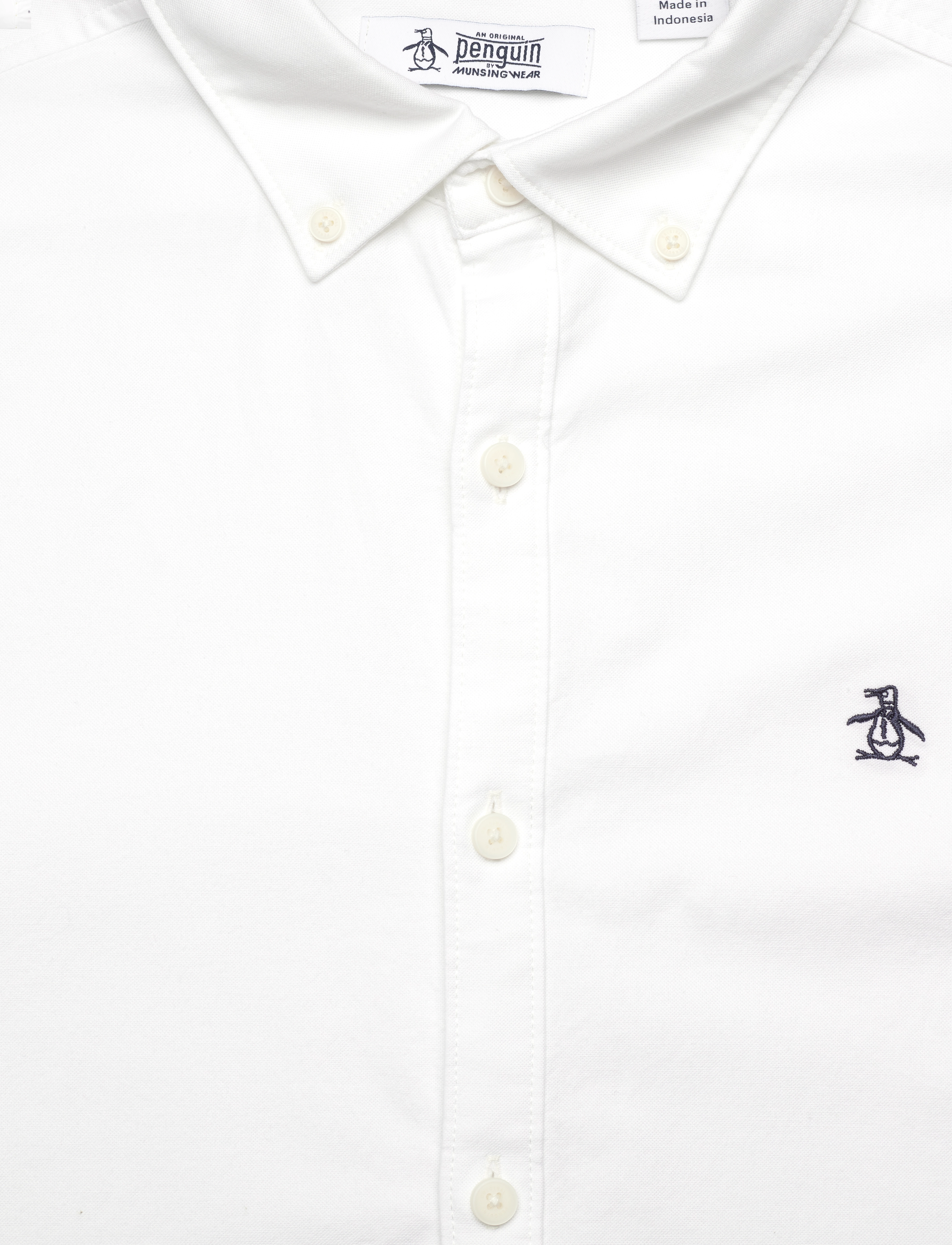 Original Penguin - LS OXFORD STRTCH NO - oxford stila krekli - bright white - 2