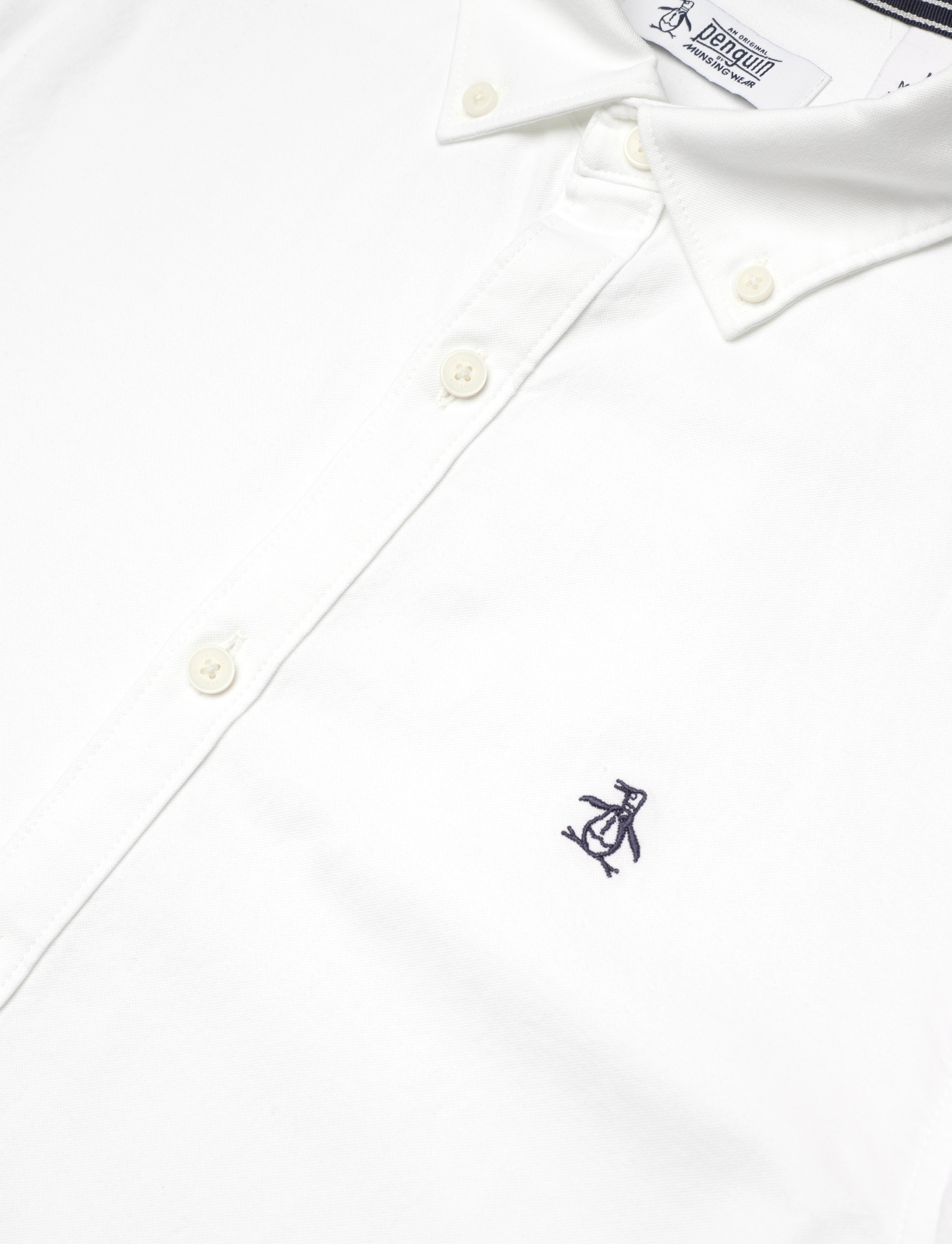 Original Penguin - LS OXFORD STRTCH NO - oxford stila krekli - bright white - 3
