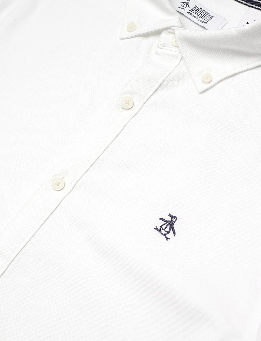Original Penguin - LS OXFORD STRTCH NO - oxford stila krekli - bright white - 3