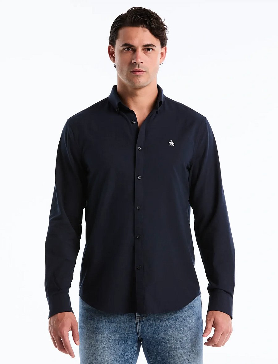 Original Penguin - LS OXFORD STRTCH NO - oxford-hemden - dark sapphire - 0