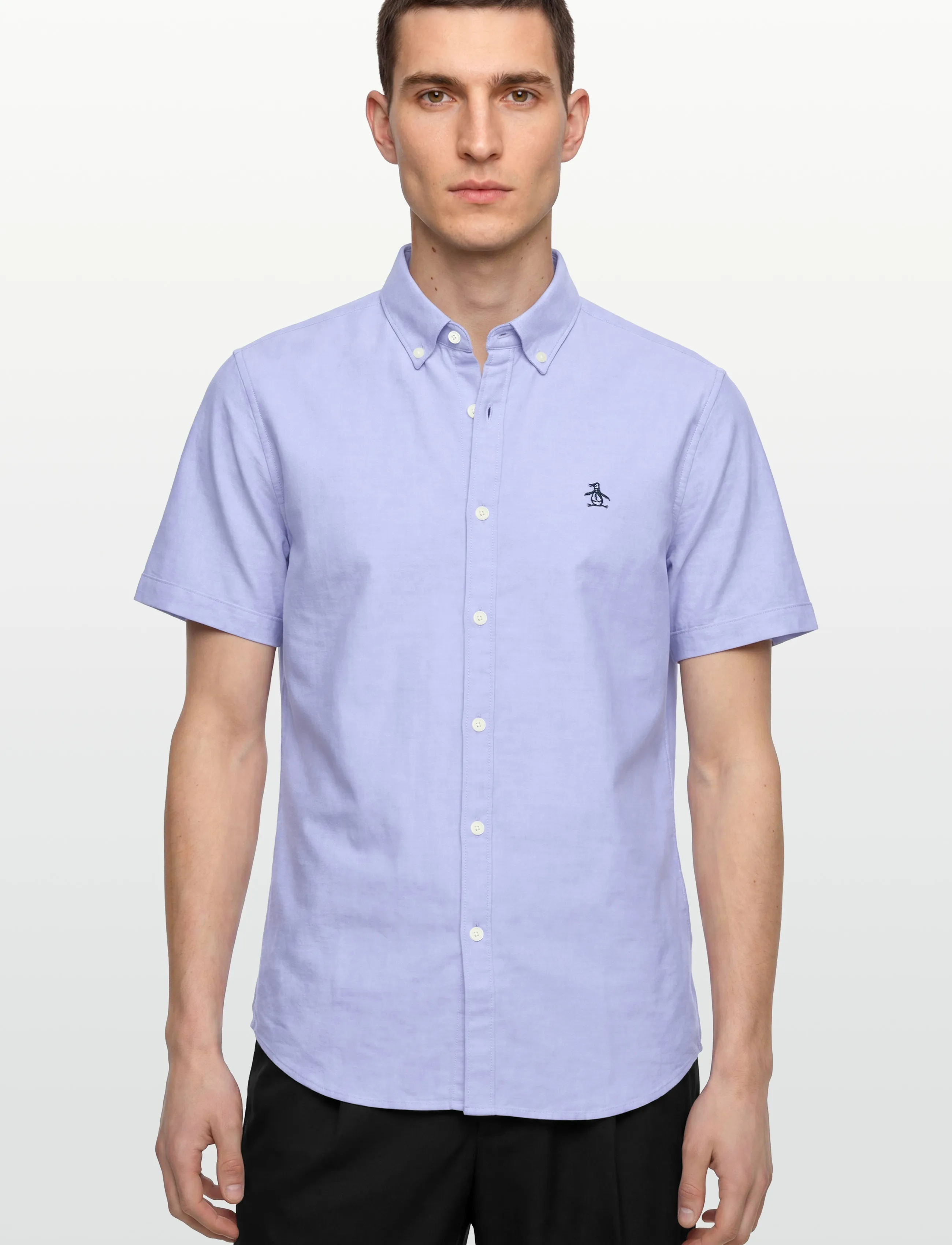 Original Penguin - SS OXFORD STRTCH NO SHIRT - kortärmade skjortor - amparo blue - 3