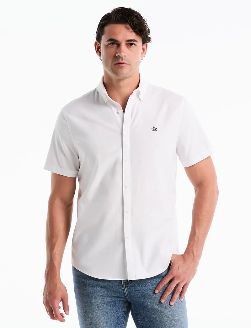 Original Penguin - SS OXFORD STRTCH NO SHIRT - lühikeste varrukatega särgid - bright white - 0