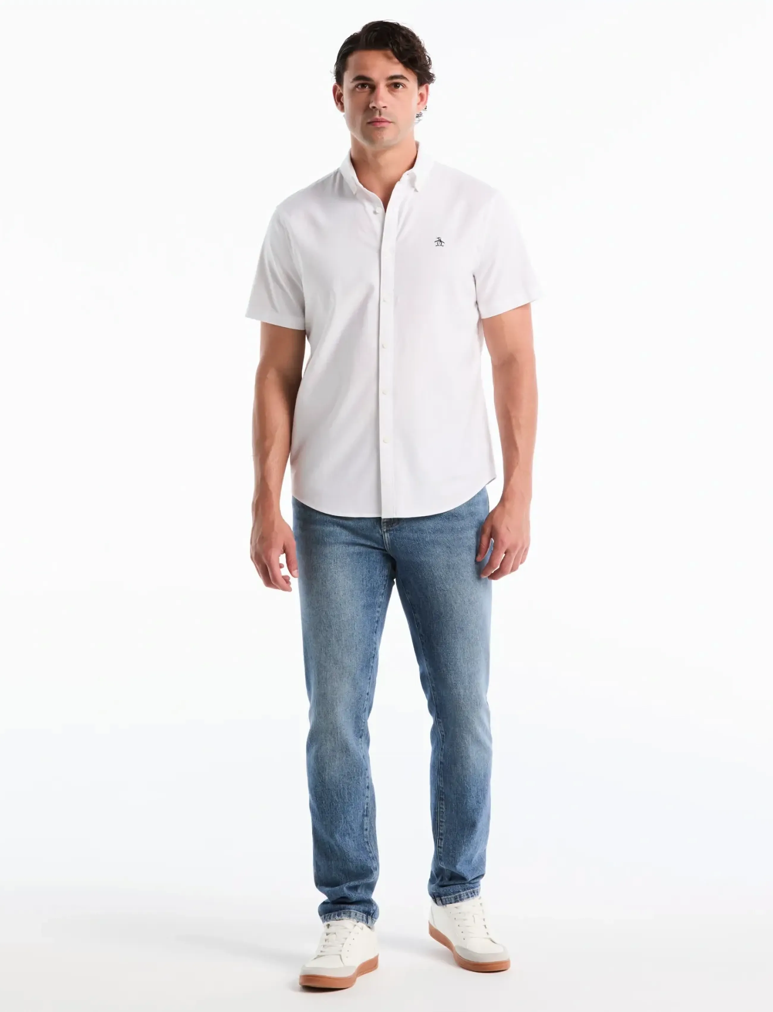 Original Penguin SS OXFORD STRTCH NO SHIRT - Riided - PARFAIT PINK / pink/rose