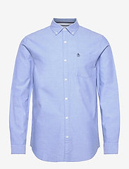 Long Sleeved Cotton Oxford Shirt - AMPARO BLUE