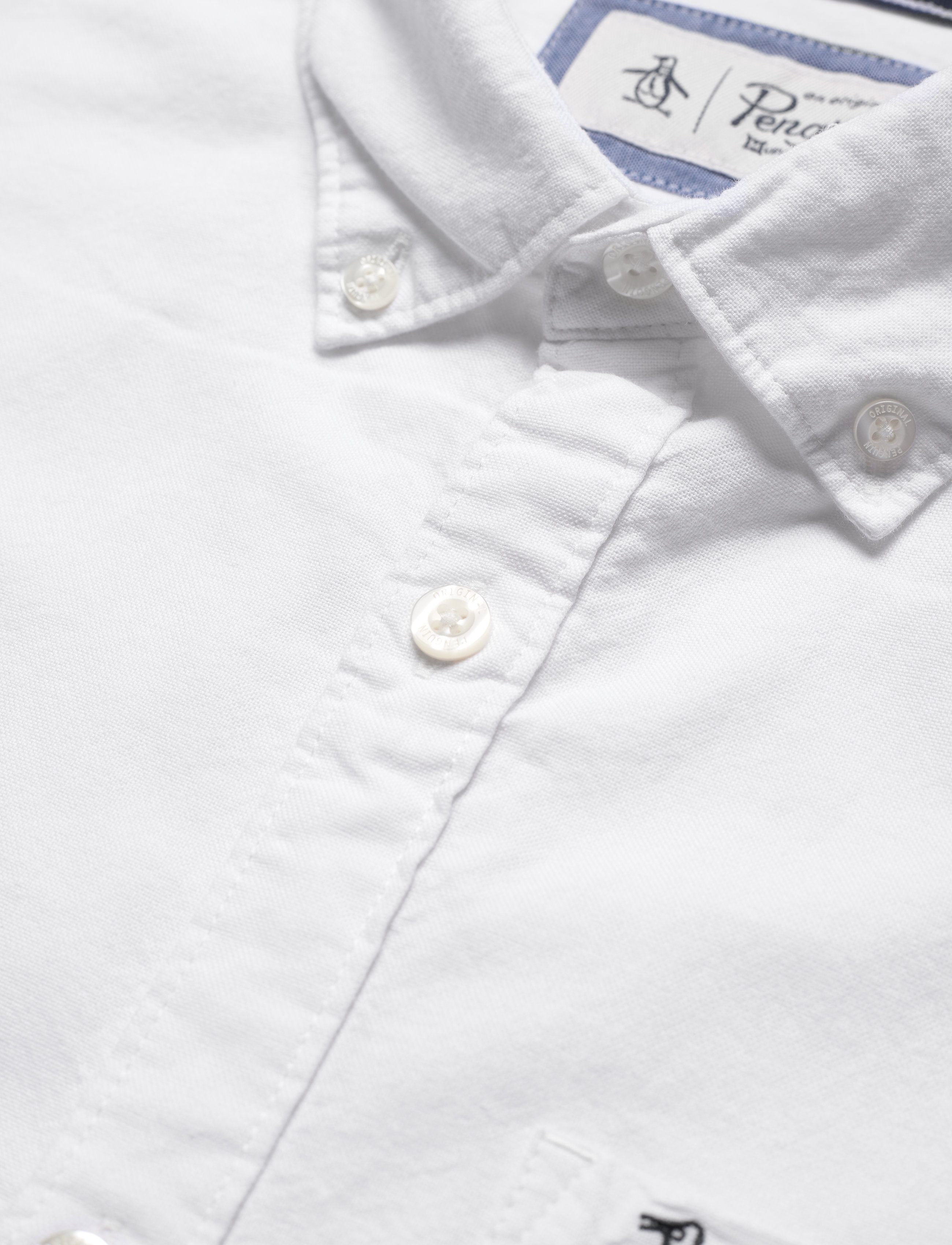 Original Penguin - Long Sleeved Cotton Oxford Shirt - bright white - 3
