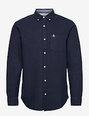 Long Sleeved Cotton Oxford Shirt - DARK SAPPHIRE