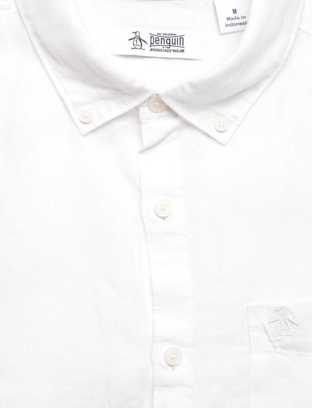 Original Penguin - LS DELAVE LNN W PKT - linneskjortor - bright white - 2