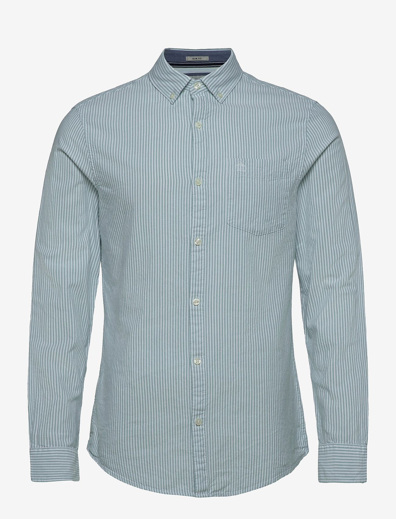 Original Penguin - SLIM FIT COTTON OXFORD STRIPED SHIRT - oil blue - 0