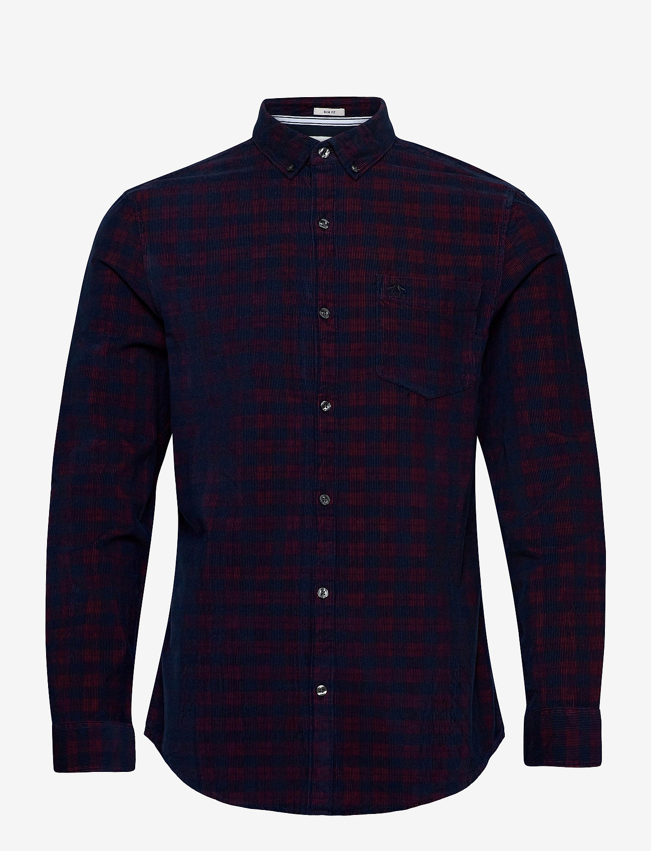 Original Penguin - CHECK SLIM FIT CORDUROY SHIRT - dark sapphire - 0