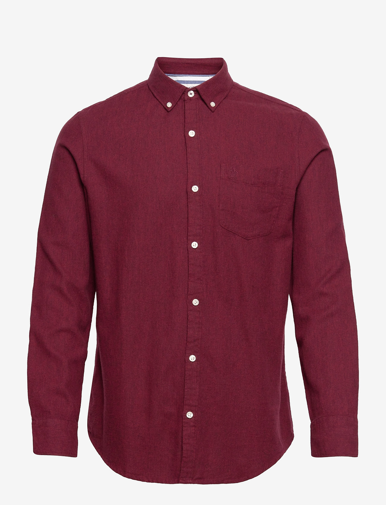 Original Penguin - WVN LS FLNNL HERRING - burgundy heather - 0