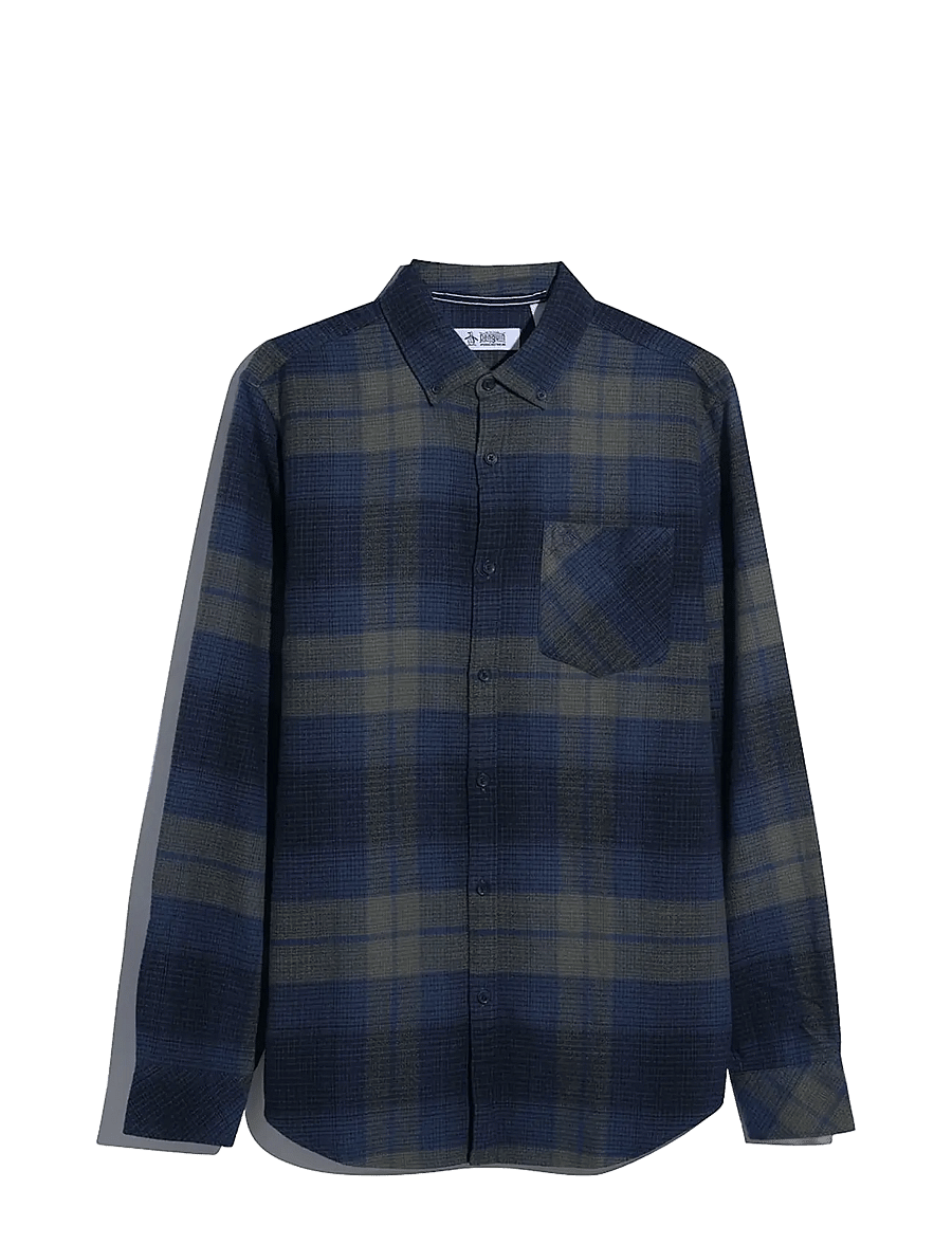 Original Penguin - LS CTTN DOBBY LTWT F - ruudulised särgid - sargasso sea - 1