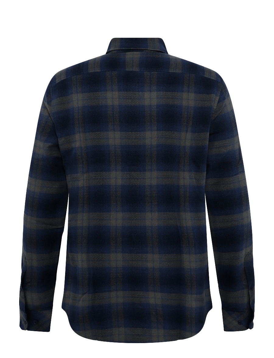 Original Penguin - LS CTTN DOBBY LTWT F - checkered shirts - sargasso sea - 2