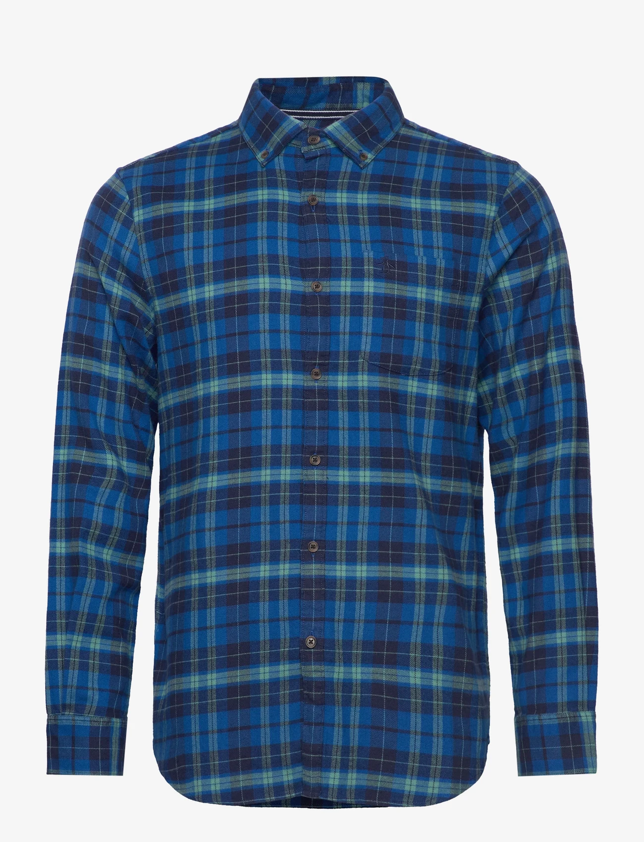 Original Penguin - LS FLANNEL PLAID - casual skjortor - classic blue - 0