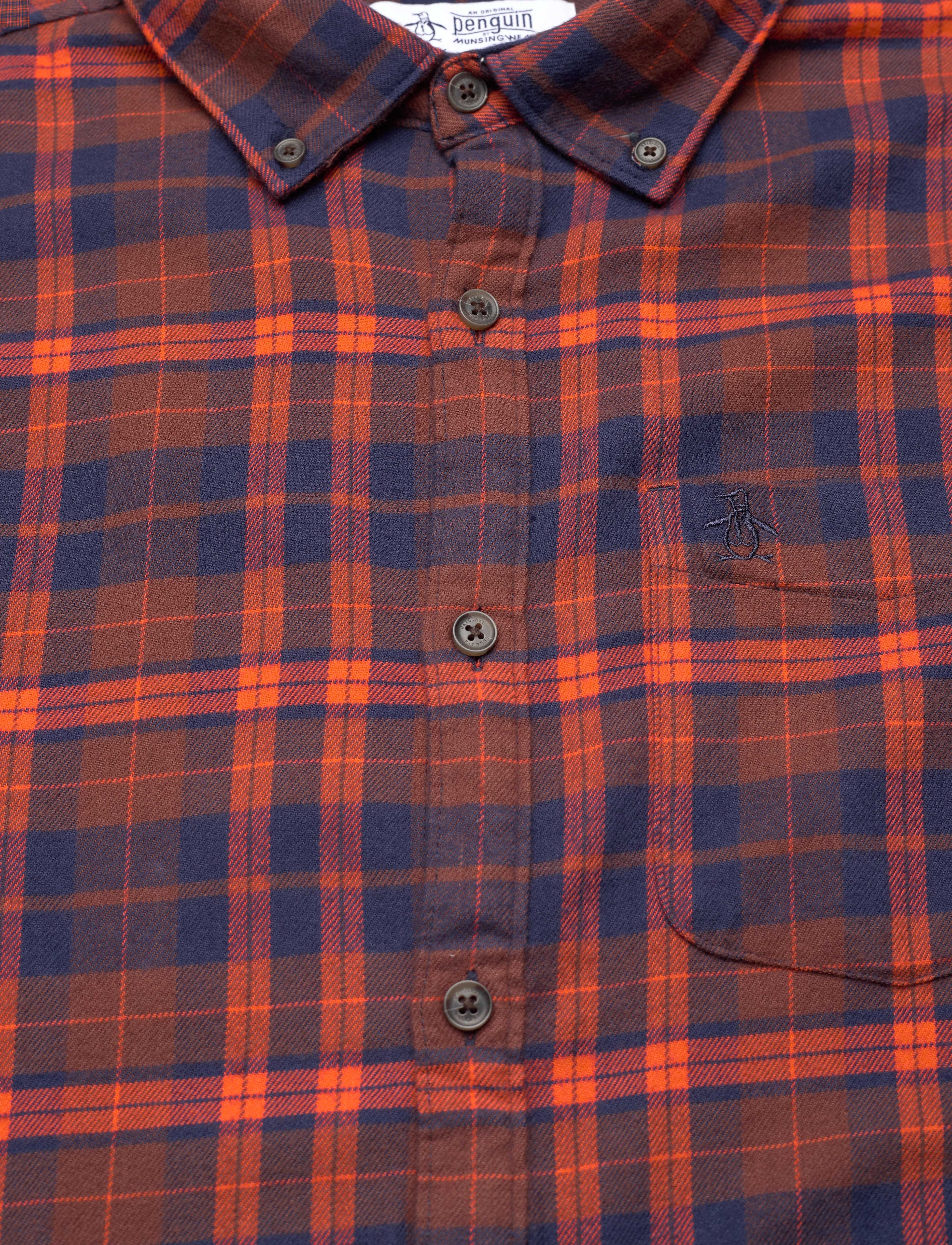 Original Penguin - LS FLANNEL PLAID - dress blues - 2