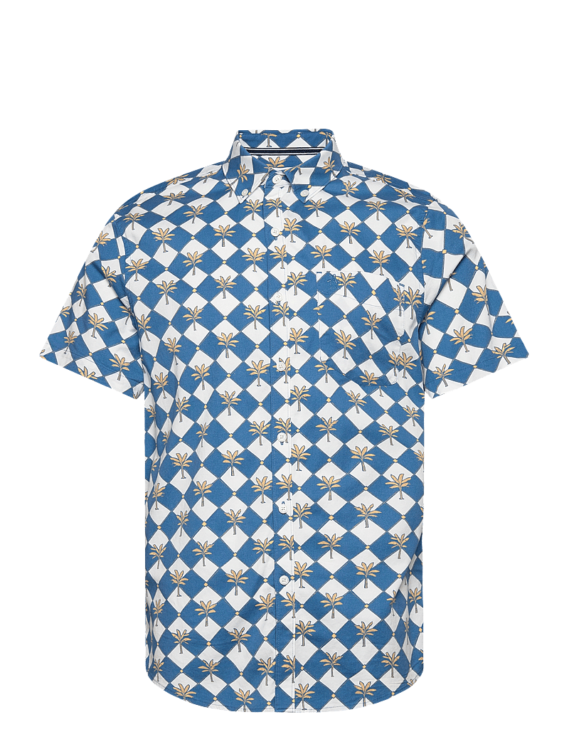 Original Penguin - SS ECO TWLL STRTCH A - lühikeste varrukatega särgid - vallarta blue - 0