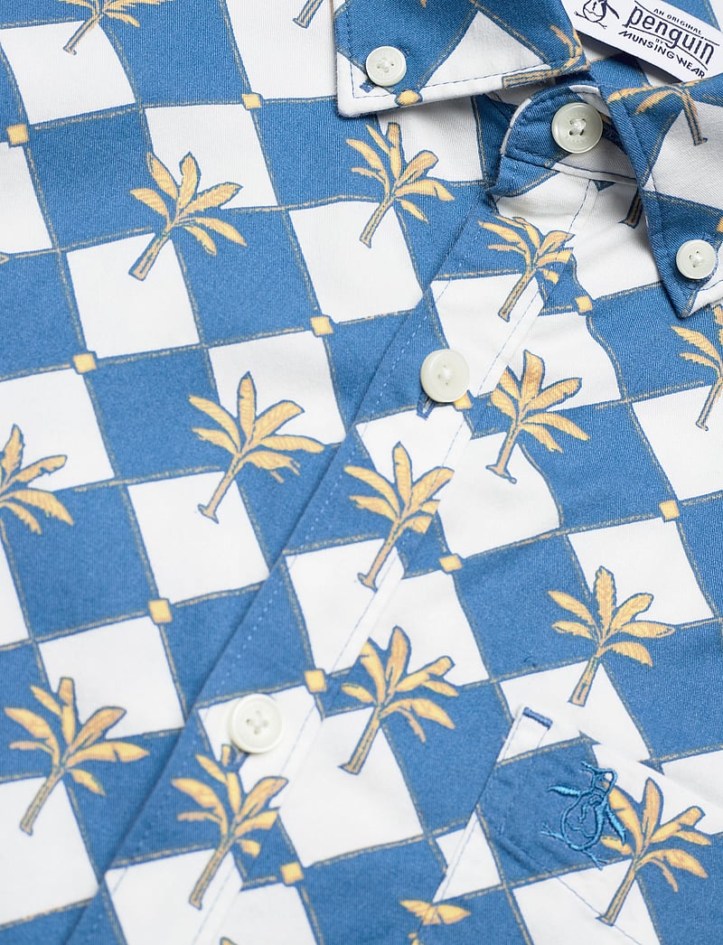 Original Penguin - SS ECO TWLL STRTCH A - lühikeste varrukatega särgid - vallarta blue - 3