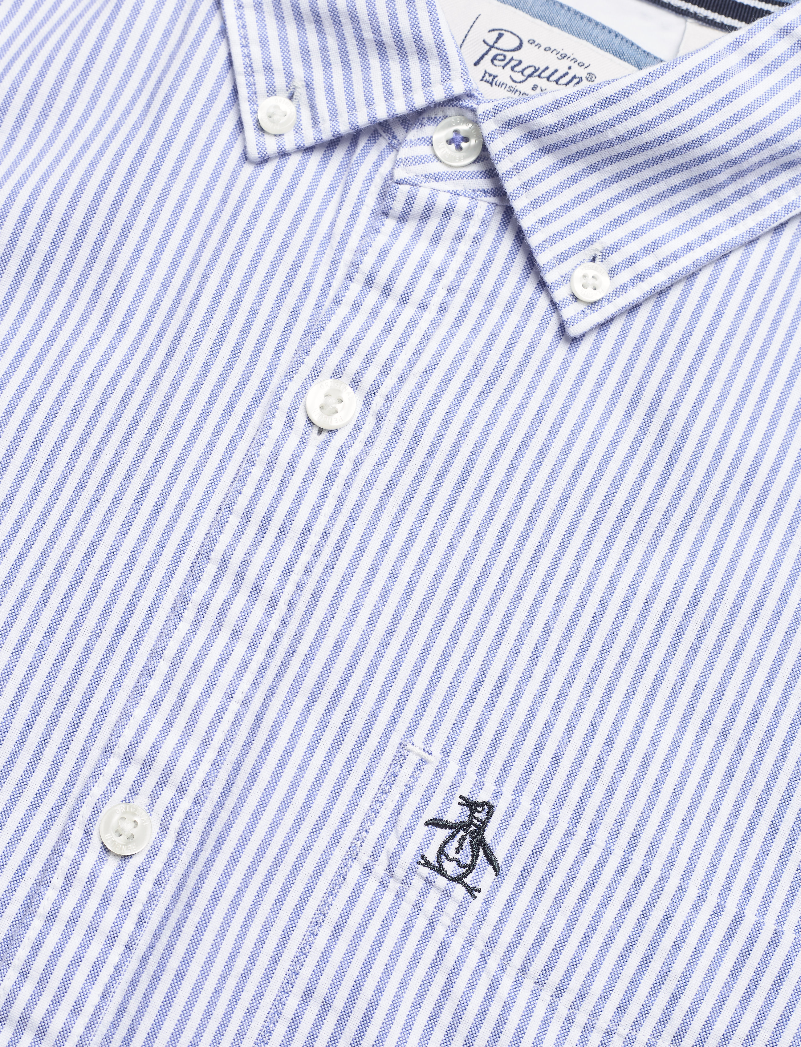 Original Penguin - L/S SLIM STRIPE OXFO - amparo blue - 3