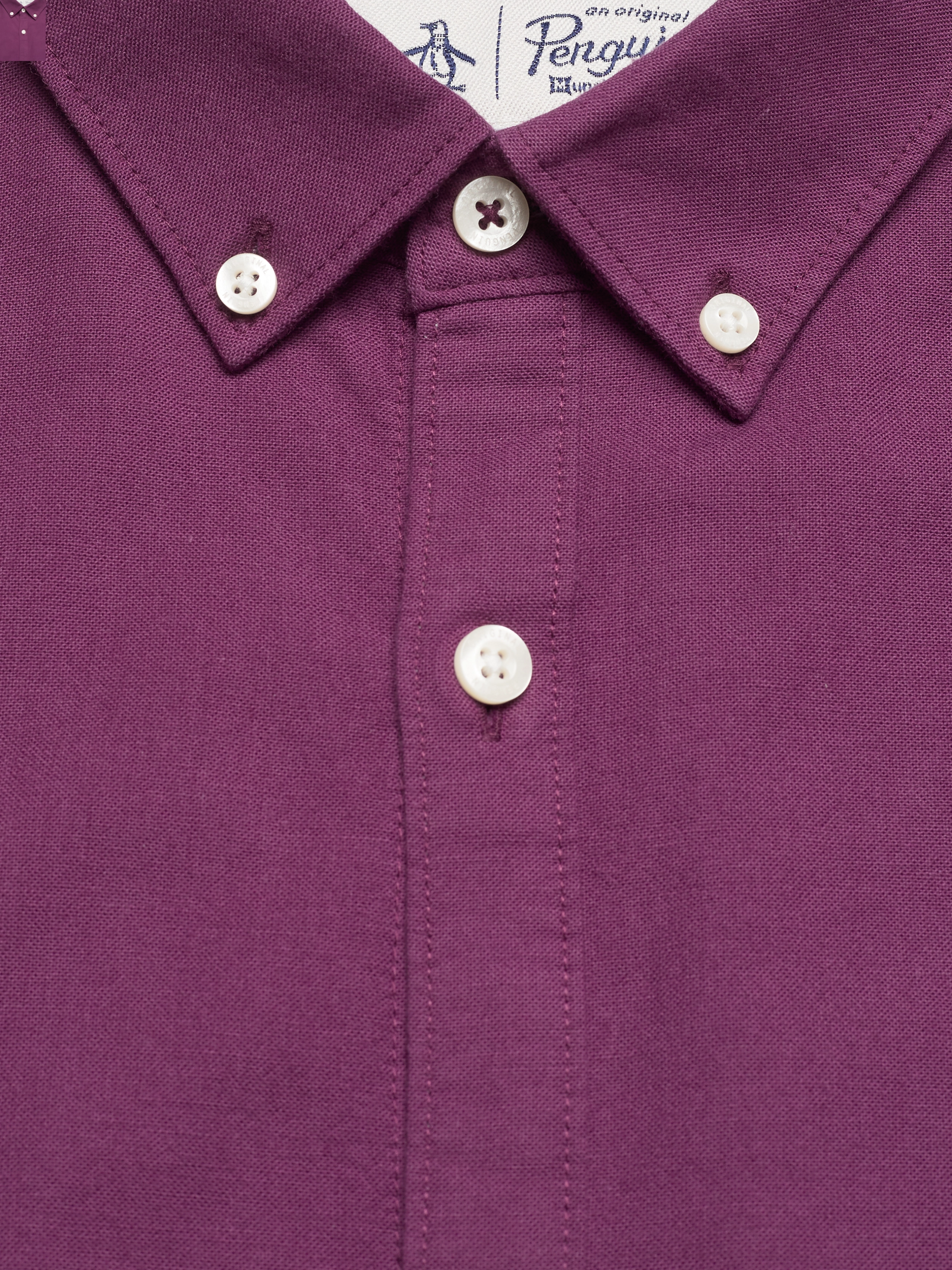 Original Penguin - L/S SLIM FIT OXFORD - italian plum - 2