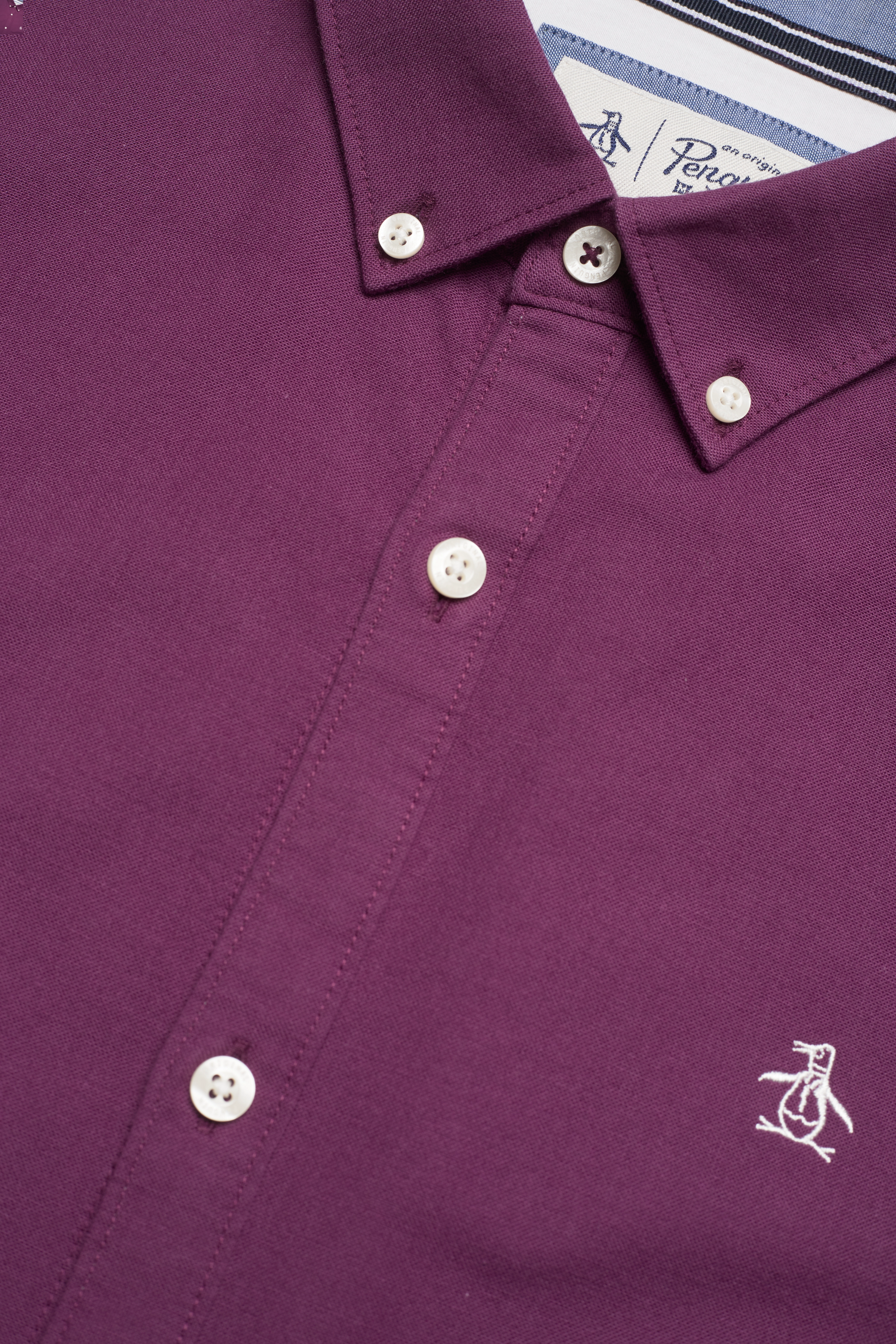 Original Penguin - L/S SLIM FIT OXFORD - italian plum - 3