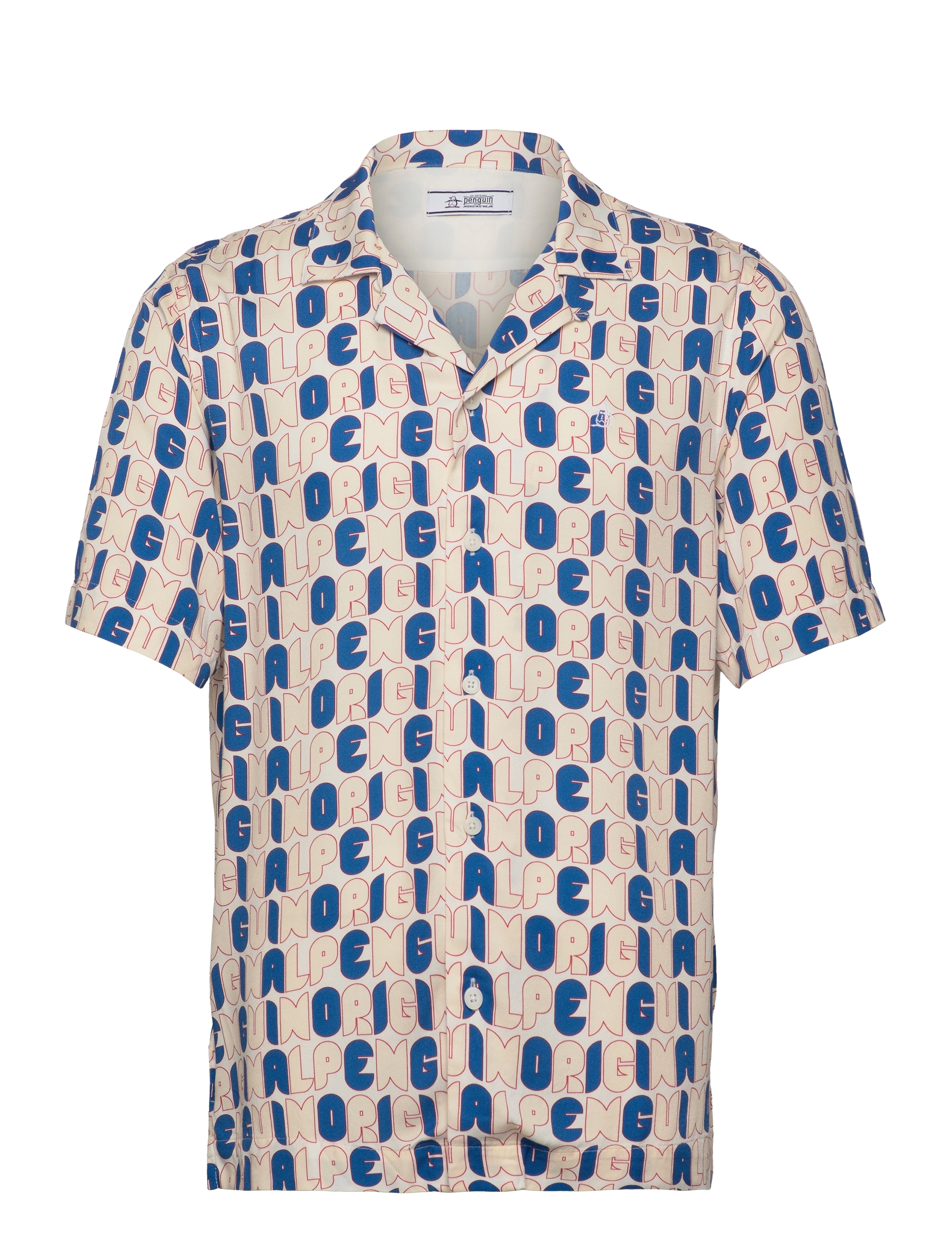 Original Penguin - SS VSC CAMP AOP LOGO - bright white - 1