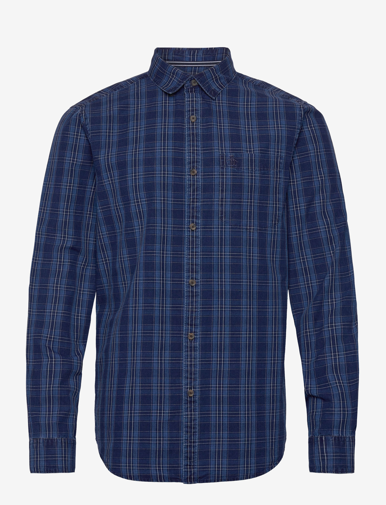 Original Penguin - LS CTTN INDIGO PLAID - dark sapphire - 0
