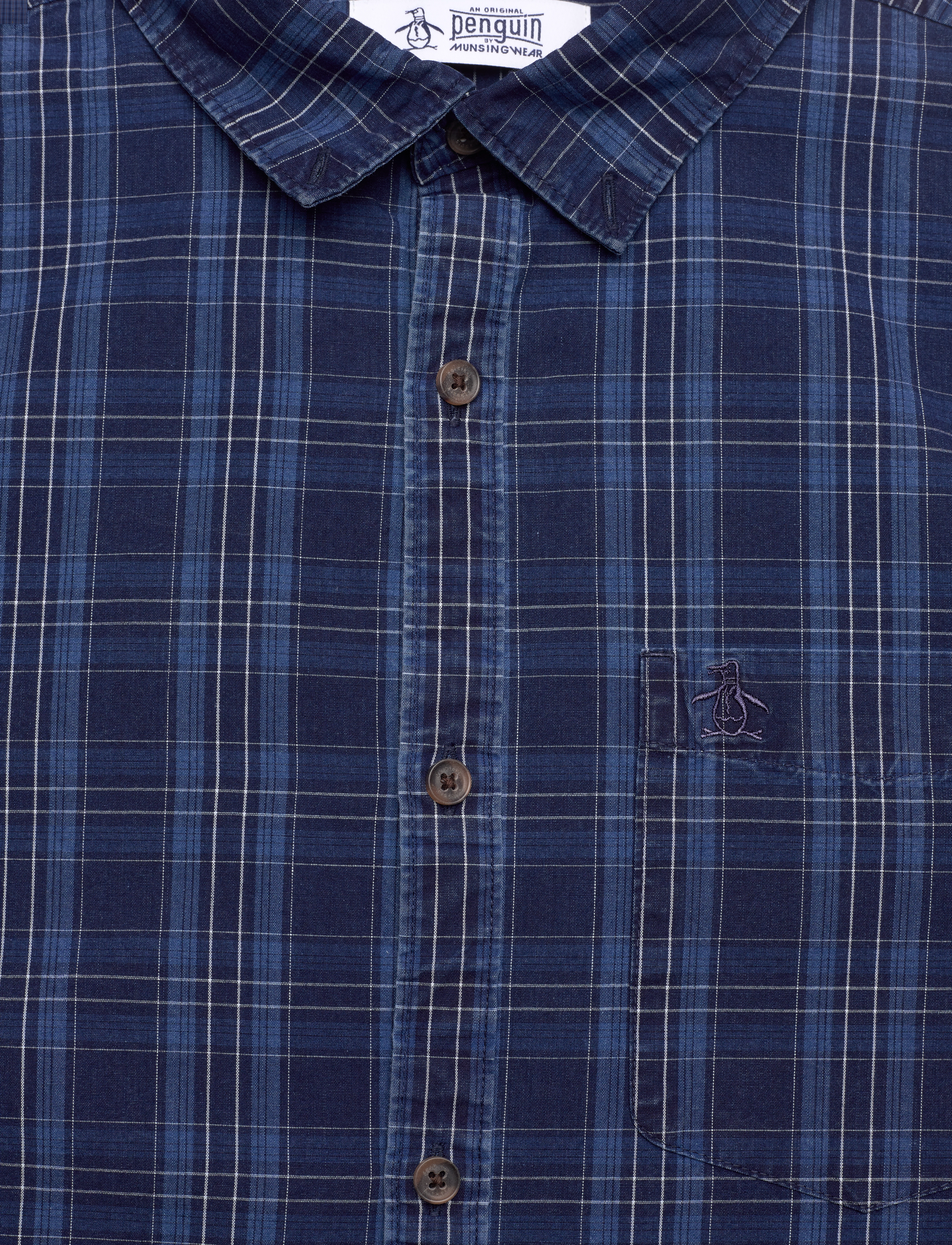 Original Penguin - LS CTTN INDIGO PLAID - dark sapphire - 2