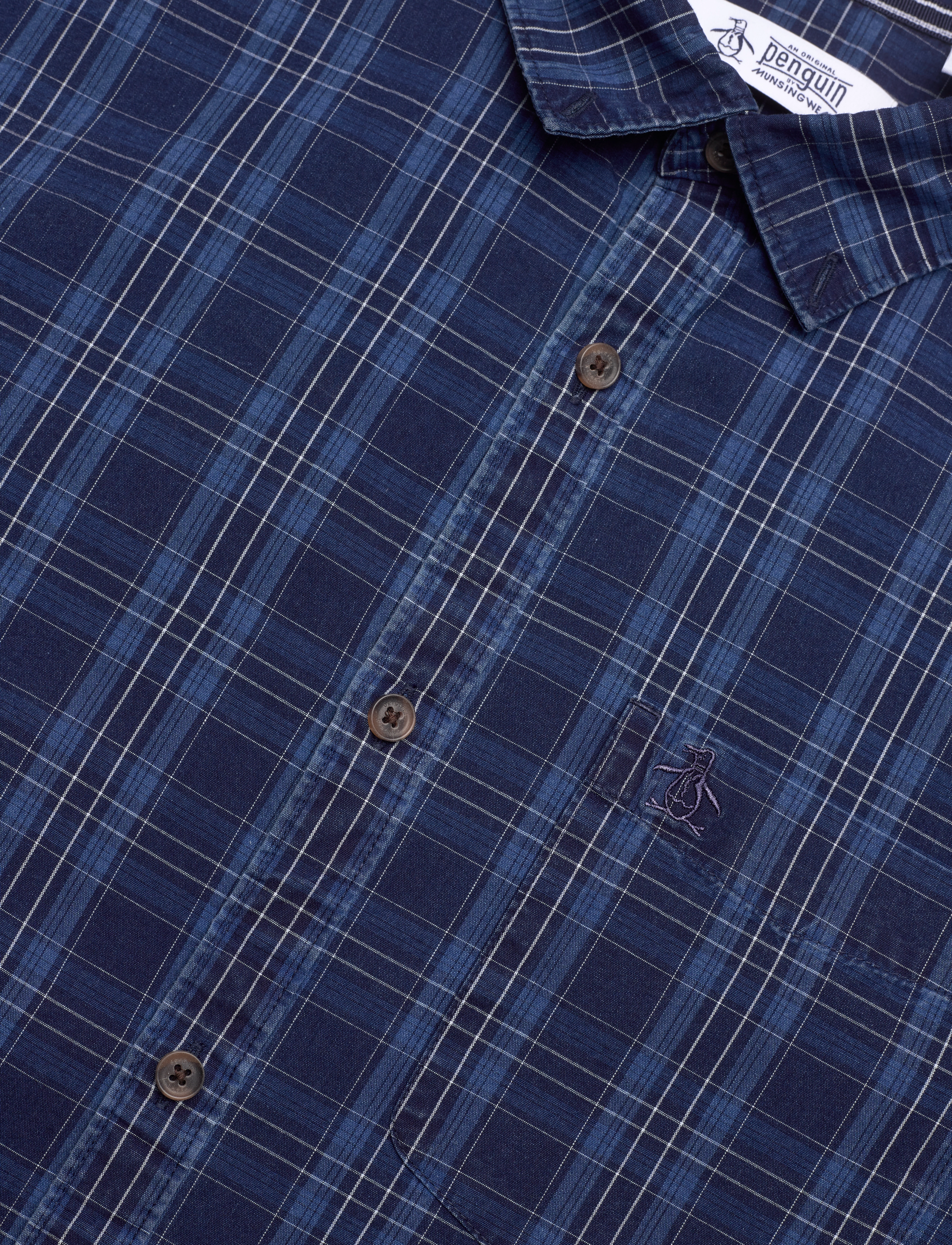 Original Penguin - LS CTTN INDIGO PLAID - dark sapphire - 3