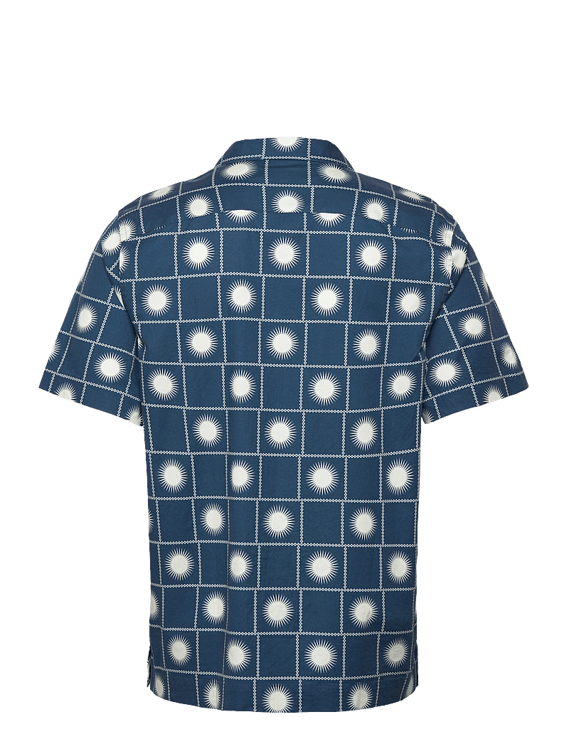 Original Penguin - SS CAMP DOBBY AOP SU - kurzarmhemden - blue wing teal - 1