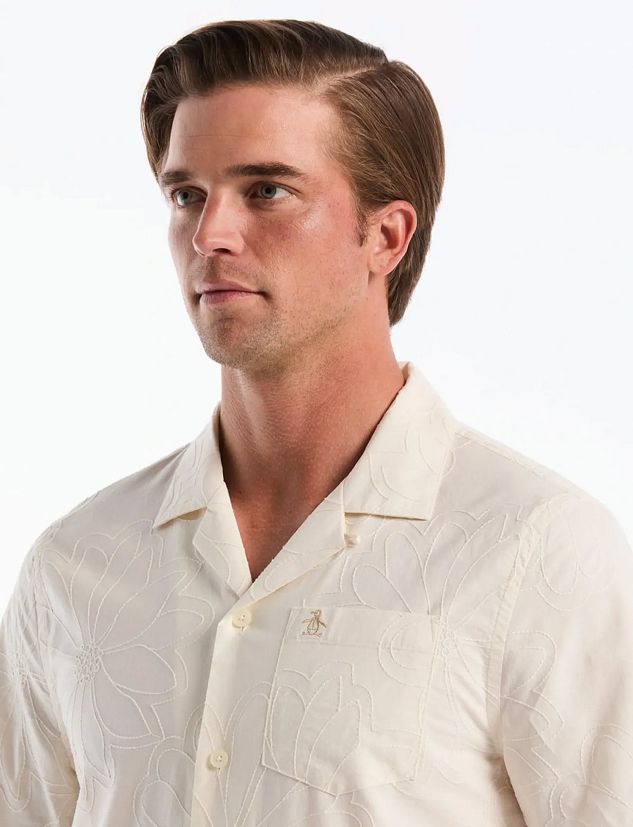 Original Penguin - SS CAMP CTTN AO FLOW - kortærmede skjorter - birch - 3