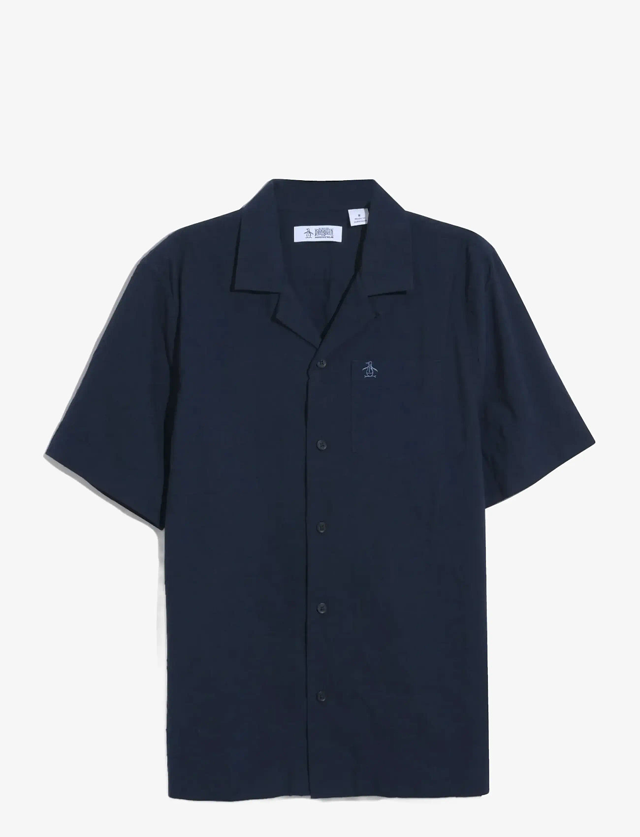 Original Penguin - SS CAMP CTTN AO FLOW - kortærmede skjorter - dark sapphire - 1