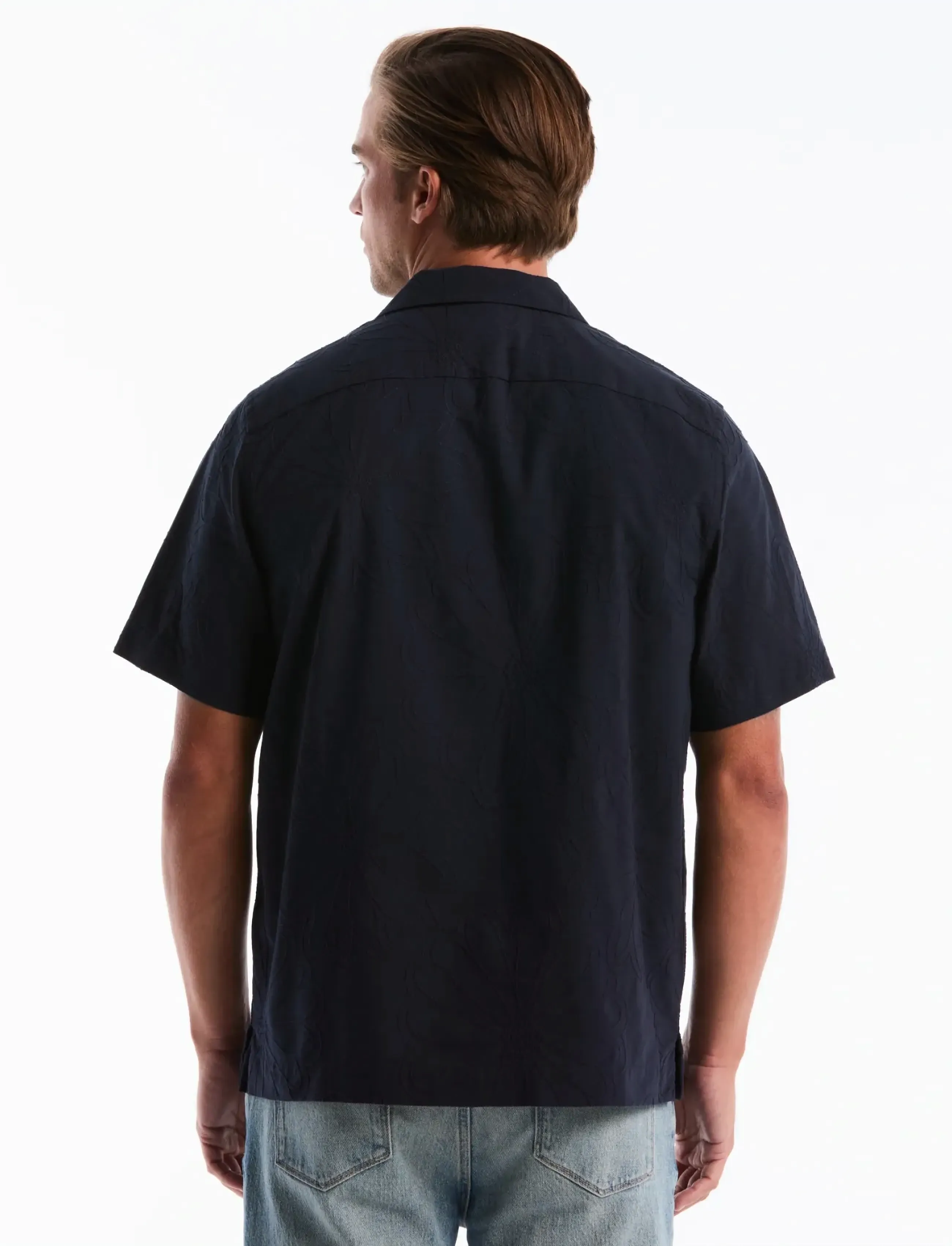 Original Penguin - SS CAMP CTTN AO FLOW - kurzarmhemden - dark sapphire - 2