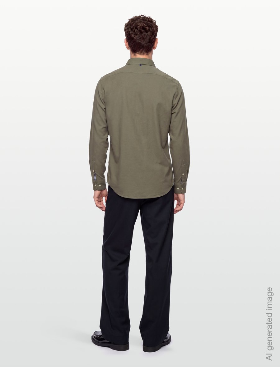 Original Penguin - LS OXFORD STRTCH NO - oxfordi särgid - dusty olive - 4