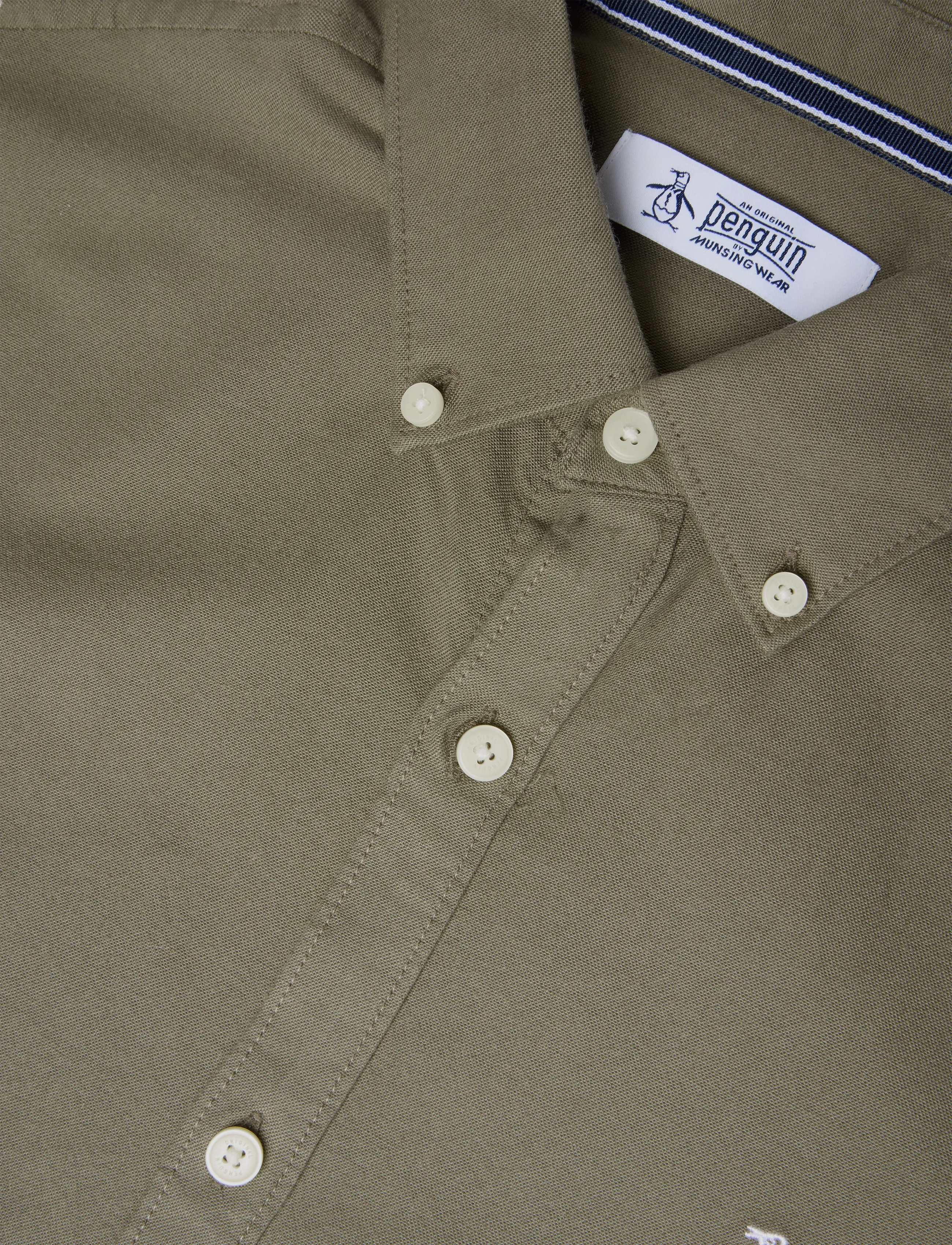 Original Penguin - LS OXFORD STRTCH NO - oxfordi särgid - dusty olive - 2