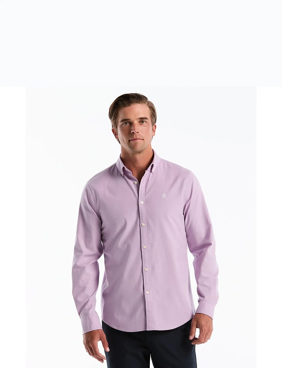 Original Penguin - LS OXFORD STRTCH NO - oksfordo marškiniai - lavendula - 0