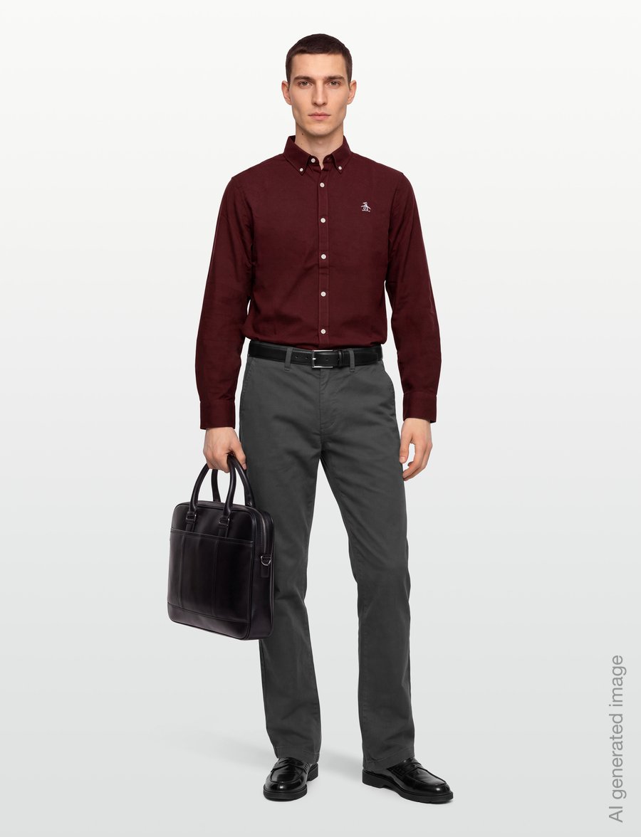 Original Penguin - LS OXFORD STRTCH NO - oxford shirts - port royale - 0