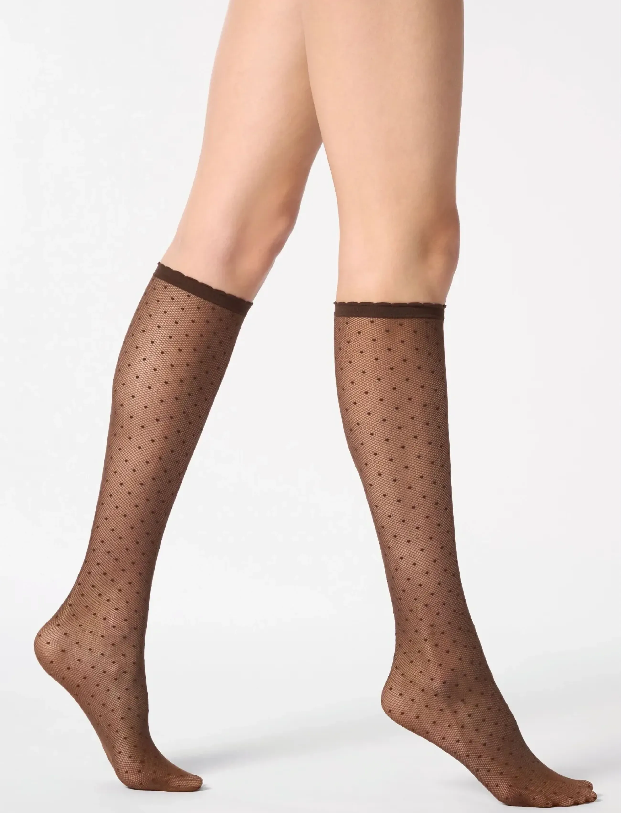 Oroblu Plumetis Knee High, One Size, Socks, Braun - High Frauen