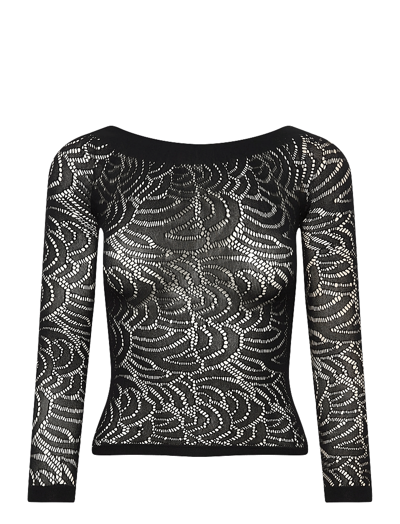 Oroblu - Oroblu Art net t-shirt - langærmede bluser - black - 1