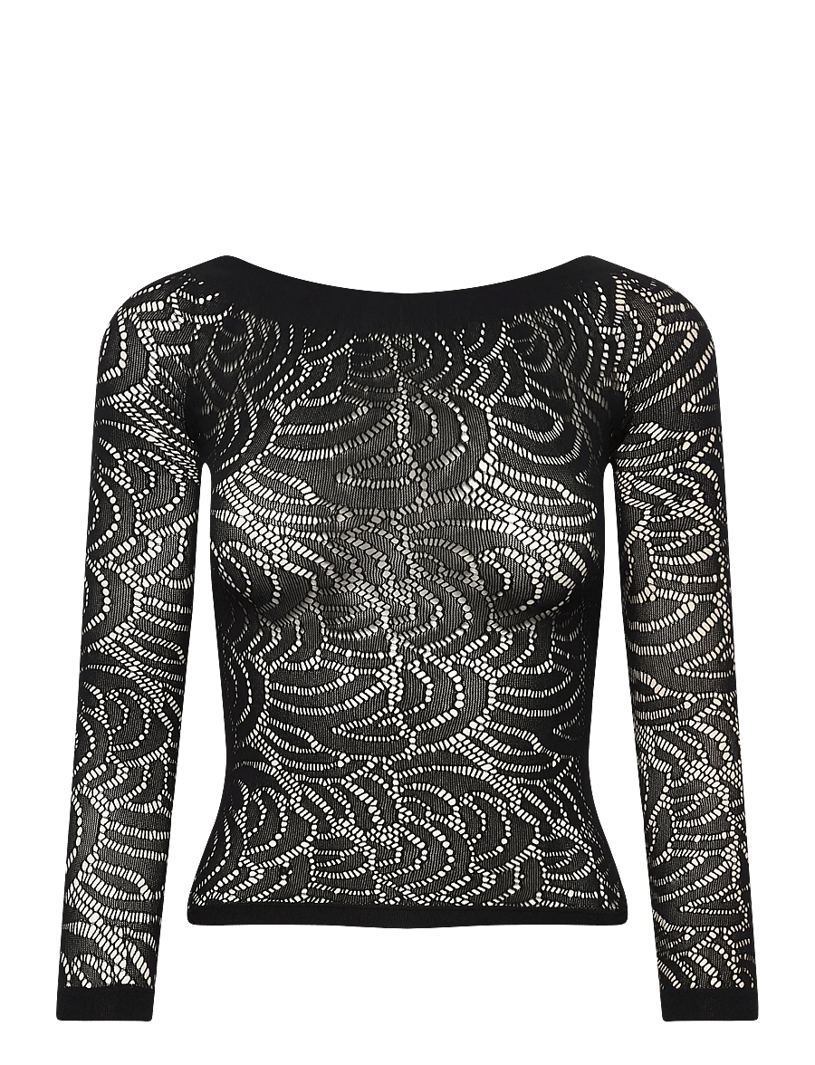 Oroblu - Oroblu Art net t-shirt - blouses à manches longues - black - 1